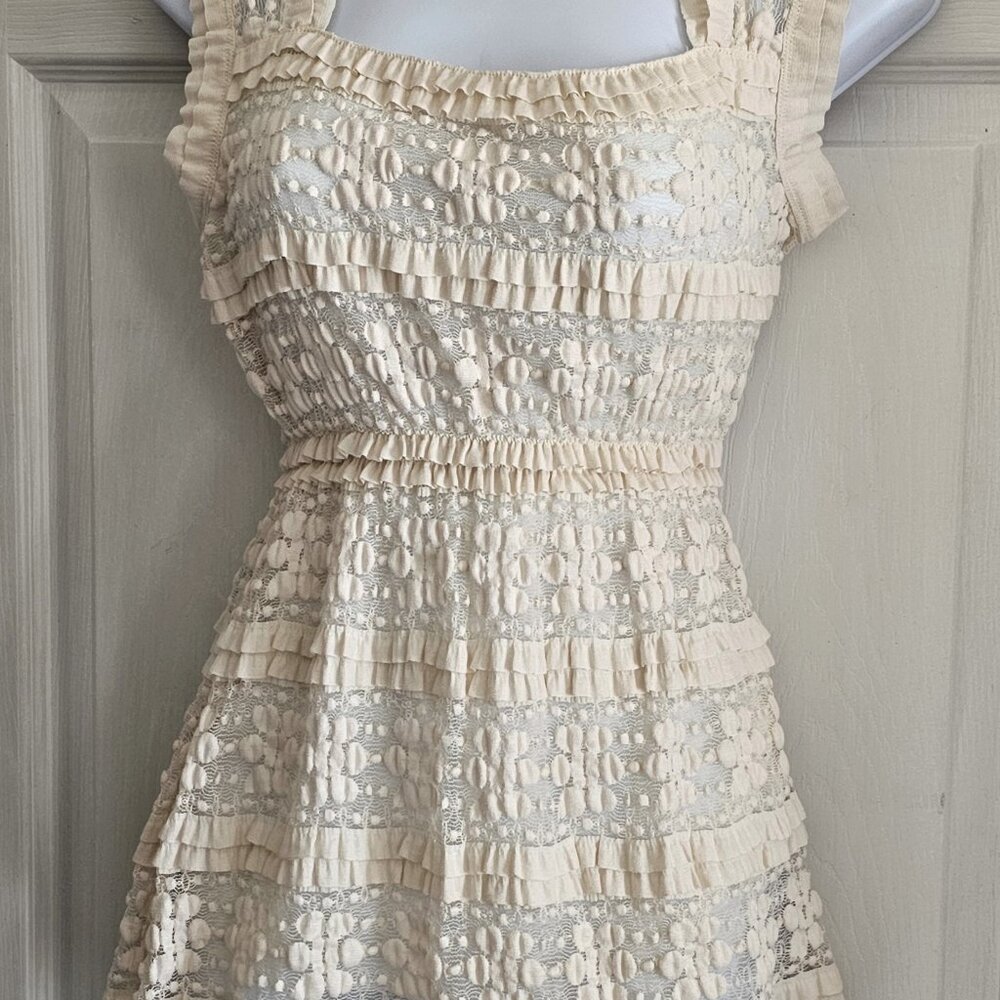 Max Studio Cream colored, lace baby doll top